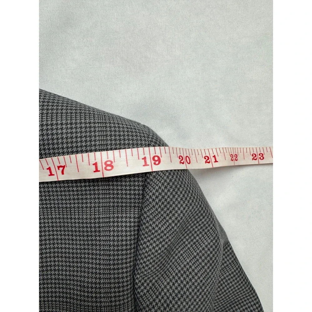 Stafford CoolMax EcoMade Suit Jacket 42R Gray Houndstooth Wool Blend Classic Fit